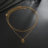 Collier pendentif rectangulaire multicouche en acier inoxydable pour homme, minimaliste, empilable, accessoires quotidiens, bijoux, cadeau