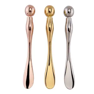 Luxo Custom Logo Eye Spoon Massage Vara Com Rolo Rose Gold Metal Aplicador Eye Cream Mini Massagem Stick Cosmetic Spatula