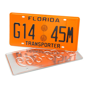 <strong>Black</strong> Aluminum Car License Plate White Number Embossed Sublimating License Plate Car License Plate - Product Image 4