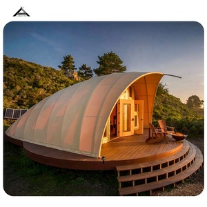 Tienda de campaña Safari de alta calidad, casa de lujo grande a prueba de viento para acampar al aire libre, Eco Resort, forma de carcasa de Glamping, tienda de Hotel con puerta de vidrio - Product Image 5