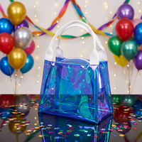 Tas Tangan PVC Holografik Kustom dengan Pegangan Tali Putih untuk Pesta