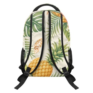 Mochila con Estampado de Hibisco y Piña Hawaiana, Directo de Fábrica, de Poliéster, con Estampado Completo, con Correas de Hombro Ajustables para Viaje - Product Image 2