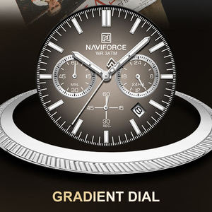 Nouvelle montre NAVIFORCE 8082L, chronographe à quartz décontracté, cuir véritable, montre à quartz originale pour homme - Product Image 5