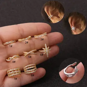 Fashion 1Pc Adjustable Cz Ear Cuff No Piercing Conch Cuff Earring for Women Cartilage Helix Conch Fake Piercing Jewelry