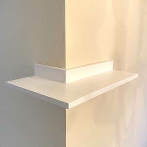 Étagère flottante 3/4 cercle, lieu de travail, étagère Feng Shui, cacher l'<span class=keywords><strong>angle</strong></span>, étagère à bord droit d'<span class=keywords><strong>angle</strong></span>, étagère à plantes rustique grise - Product Image 4
