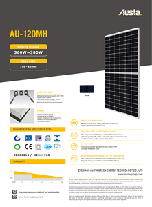 <span class=keywords><strong>Austa</strong></span> 380W 27V Todos los módulos solares negros 370W 9bb 10BB celdas Mono PV Paneles solares para sistema de energía 360W - Product Image 5