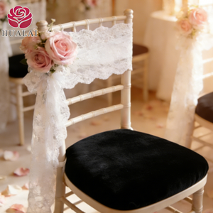 C002 - Housse de coussin pour chaise de salle à manger en velours Spandex couleur unie de haute qualité, <span class=keywords><strong>blanc</strong></span> ivoire et noir, pour chaise de barbier Chivari - Product Image 5