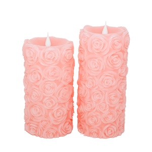Bougie de décoration de mariage rose rose en forme de <span class=keywords><strong>boule</strong></span> led bougies de <span class=keywords><strong>cire</strong></span> à distance bougie led vacillante - Product Image 2
