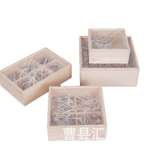 Caja de madera con tapa de cristal, caja rectangular de madera de pino hecha a mano para empaque de pastel de luna - Product Image 4