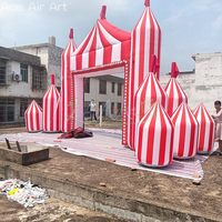 Arc de cirque gonflable extérieur avec image de logo personnalisable, arc d'entrée de carnaval, arc à thème de cirque pour les événements et la décoration de cirque