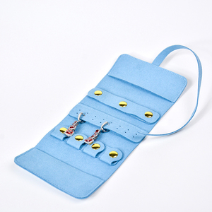 Custom Logo Foldable Mini Microfiber Jewelry Container Organizer Storage <b>Pouch</b> for Earrings Foldable Packaging for Mini Jewelry - Product Image 4