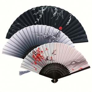 Abanico Plegable de Seda de Estilo Vintage, Arte Chino Japonés, con Bambú Pintado, para Decoración del Hogar, Adornos de Danza, Regalos - Product Image 4