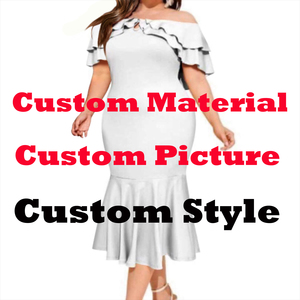 <span class=keywords><strong>Robe</strong></span> sirène à volants et épaules dénudées pour femmes, tenue Midi élégante de <span class=keywords><strong>grande</strong></span> <span class=keywords><strong>taille</strong></span>, Double épaisseur, nouvelle collection - Product Image 5