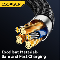 ESSAGER ES-X18 3Ft 6Ft Tressé PD 29W Usb Type C Données de Téléphone Portable Charge Rapide Cordon Câble pour Iphone