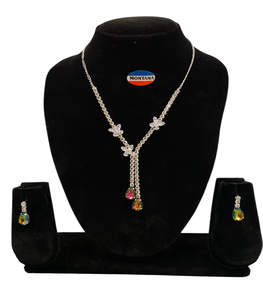 AD608 Classic Vintage Jewelry Set Stylish Diamond <b>Necklace</b> Earrings for Weddings Parties Traditional Events for Engagement Gift - Product Image 3