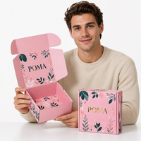 Boîte à vêtements rose, boîte en carton ondulé personnalisée, boîte d'expédition pliable pour vêtements, lingerie, coffret cadeau