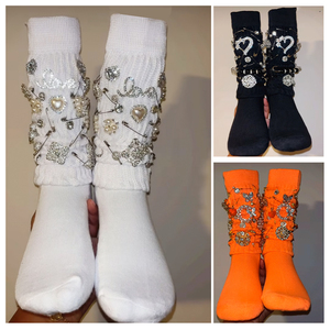 Bán Buôn Tùy Chỉnh DIY Quyến Rũ Đầu Gối Cao Slouch Vớ Cho Phụ Nữ Dài Đầy Màu Sắc Bông Mùa Đông Sử Dụng Hàng Ngày Miễn Phí Kích Thước Cơ Thể Cuff Biểu Tượng - Product Image 2