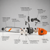 Tronçonneuse à essence 2 temps de qualité industrielle 25,4 cm³ 1100 W avec guide-chaîne de 11 pouces pour travaux forestiers et d'élagage intensifs