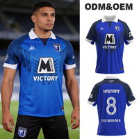 Fabricant de maillots de football et de rugby personnalisés par sublimation, directement de l'usine, 210G polyester, coupe droite pour homme, uniforme d'équipe de football