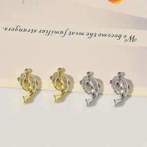 Pisces Pendant Diamond Encrusted Gold <b>Silver</b> <b>Charm</b> For Necklace <b>Bracelet</b> Earrings DIY Jewelry Accessories Unisex Everyday Wear - Product Image 3