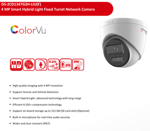 Caméra tourelle réseau fixe Hikvision longue portée DS-2CD1347G2H-LIU 4 MP ColorVu avec Smart Hybrid Light et audio en temps réel pour la sécurité - Product Image 5