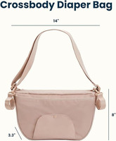 Sac à langer bandoulière avec matelas à langer portable | Pochette à lingettes à accès facile avec plusieurs compartiments pour bouteilles