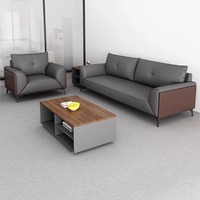 Ensemble de canapés de bureau contemporains en cuir durable, mobilier commercial pour immeubles de bureaux, Mozambique
