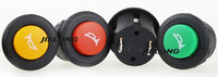 Interruptor de Botón de Latón KAN-38 de 12 mm, Interruptor de Botón para Electrodomésticos, Pequeño, de Plástico, Negro y Verde, con Tecla, 2 Pines, Voltaje Máximo 250v