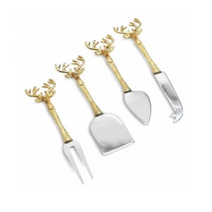 Ensemble de couverts en acier inoxydable avec poignée en laiton de luxe, fabriqués à la main, vaisselle haut de gamme pour hôtel et restaurant - Product Image 1