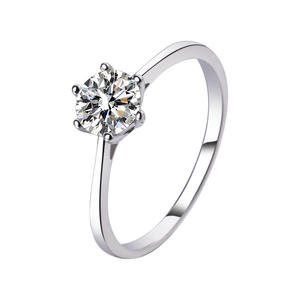 Cincin pertunangan perak 0,5 CT 1 karat cincin pernikahan wanita cincin a moissanite untuk wanita - Product Image 6