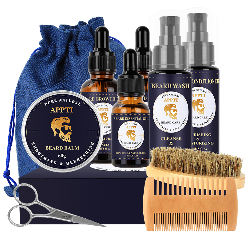 For Men Skin Care Set Private Label Hair Beards Balm Serum Kit Growth Oil Best Price Beard Oil