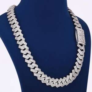 925 Sterling <b>Silver</b> Grown <b>Diamond</b> Luxury Chain <b>Necklace</b> with Stylish Lab <b>Diamond</b> Design for Wedding and Gift - Product Image 1