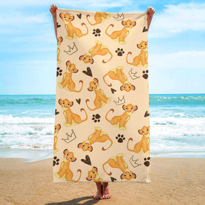 ผ้าขนหนูชายหาดพิมพ์ลายการ์ตูนสิงโตสัตว์ต่างๆ แบบขายส่งจากโรงงาน ซับน้ำได้ดี กันทราย แห้งเร็ว ป้องกันแสงแดด - Product Image 5