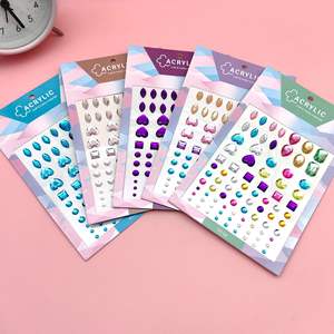 Adesivo con gemma per bambini Cross-border di cristallo con diamante ricompensa giocattoli decorativi colore amore ovale fiore prugna - Product Image 1