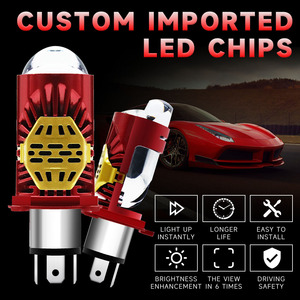 LELANPU Ampoules de phare à lentille de projecteur <span class=keywords><strong>LED</strong></span> pour voiture H11 H4 avec couvercle RGB en forme de 9005, contrôle par application AC/DC, pilote <span class=keywords><strong>stroboscopique</strong></span> pour mini-moto - Product Image 2