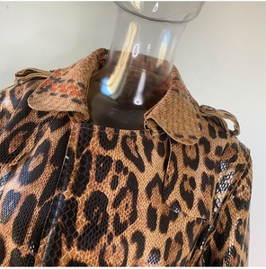AIMEISI lusso alla moda con stampa leopardata cintura in pelle stringata sopra al ginocchio cappotto lungo giacca a vento <span class=keywords><strong>Trench</strong></span> da donna - Product Image 3