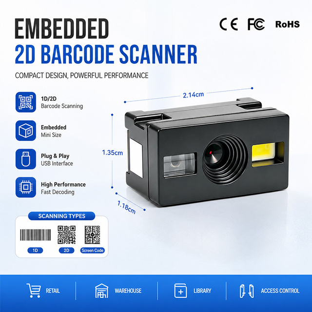 Industrial 1D/2D CMOS Barcode Scanner Module Reader QR Code Scanning for Android & for with Free SDK-Inventory Management