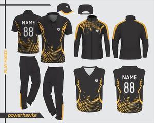 Prohawke Cricket Sportswear Ensemble d'uniformes de cricket extensibles pour garçons adultes avec taille de logo de couleur de nom d'équipe personnalisée - Product Image 2