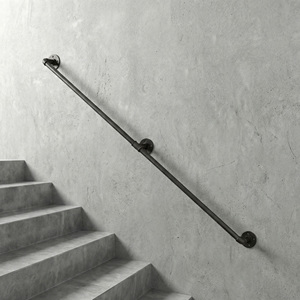 Supports d'étagères en acier métallique réglables Rusticline <span class=keywords><strong>pour</strong></span> main courante d'<span class=keywords><strong>escalier</strong></span>, bricolage, tuyau métallique industriel - Product Image 2