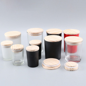 10oz Black Frosted Glass Matte Luxury Empty Candle Jars with Lid and Boxes Hot sale products