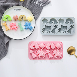 8-Cavity Sun <b>Rainbow</b> Nonstick Silicone Cake Molds Food-Grade Reusable Cute Silicone Magnetic Chocolate, Candy & Ice DIY Mold - Product Image 5