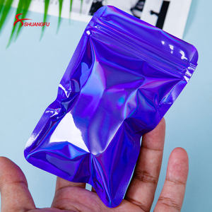 Лазерная сумка на молнии, упаковка для ювелирных изделий, односторонние Прозрачные голографические мини-сумки из алюминиевой фольги на молнии - Product Image 5