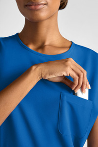 Ensemble de tenue médicale extensible pour <span class=keywords><strong>femme</strong></span>, uniforme médical à manches courtes avec <span class=keywords><strong>pantalon</strong></span> de jogging, vêtements de travail élégants pour salon de beauté et clinique dentaire - Product Image 5