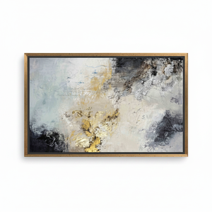 Gray and Gold Abstract Plaster Art: Modern Printed Canvas,GOLD <b>FRAMED</b> CANVAS - Product Image 2