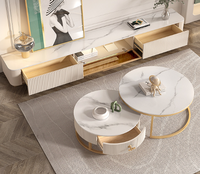 Meuble moderne de luxe en or, canapé de Salon, Table basse, Center de Salon, café, marbre blanc, Table basse ovale