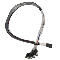 Cable Mini SAS SFF-8643 a 4 Puertos SFF-8482 con Conector Molex de 4 Pines, Blindaje Trenzado y Cubierta de PVC para Disco Duro de Computadora