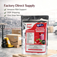 Poudre de créatine hyperprotéinée à saveur fraise faible en sucre pour la prise de poids - Formule riche en nutriments pour femmes adultes danseuses - Vente en gros