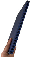 Premium Blue PU Leather Contract File logotipo en relieve personalizado carpeta de archivos de documentos tamaño A4 Notebook Funda de cuero bolsa