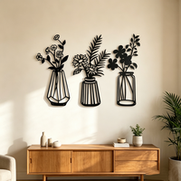 Art mural en métal découpé au laser, silhouette de plante Monstera, feuille creuse, art mural pour la décoration du salon, OEM ODM