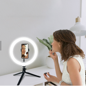 डेस्कटॉप सौंदर्य नेतृत्व वाली रिंग लाइट लाइव भरने लाइट 10 इंच डेस्कटॉप ट्रिपोड रिंग धारक फोन स्टैंड समर्थन मेकअप लाइट - Product Image 2